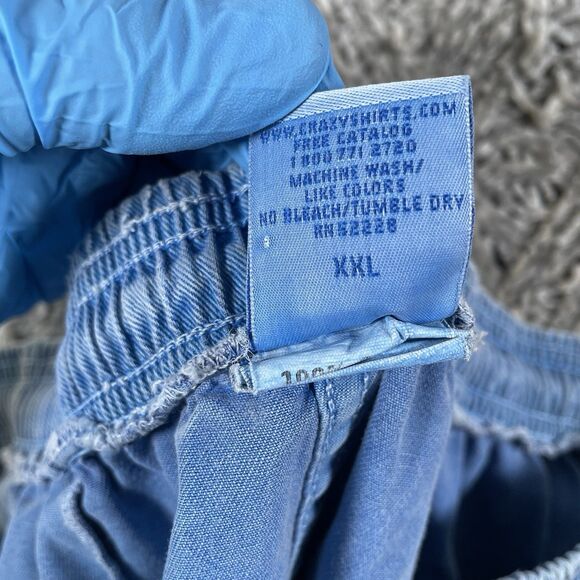 Crazy Shirts Hawaii Shorts Men's Size XXL Hawaii Blue Dyed Chino Drawstring - Picture 3 of 8